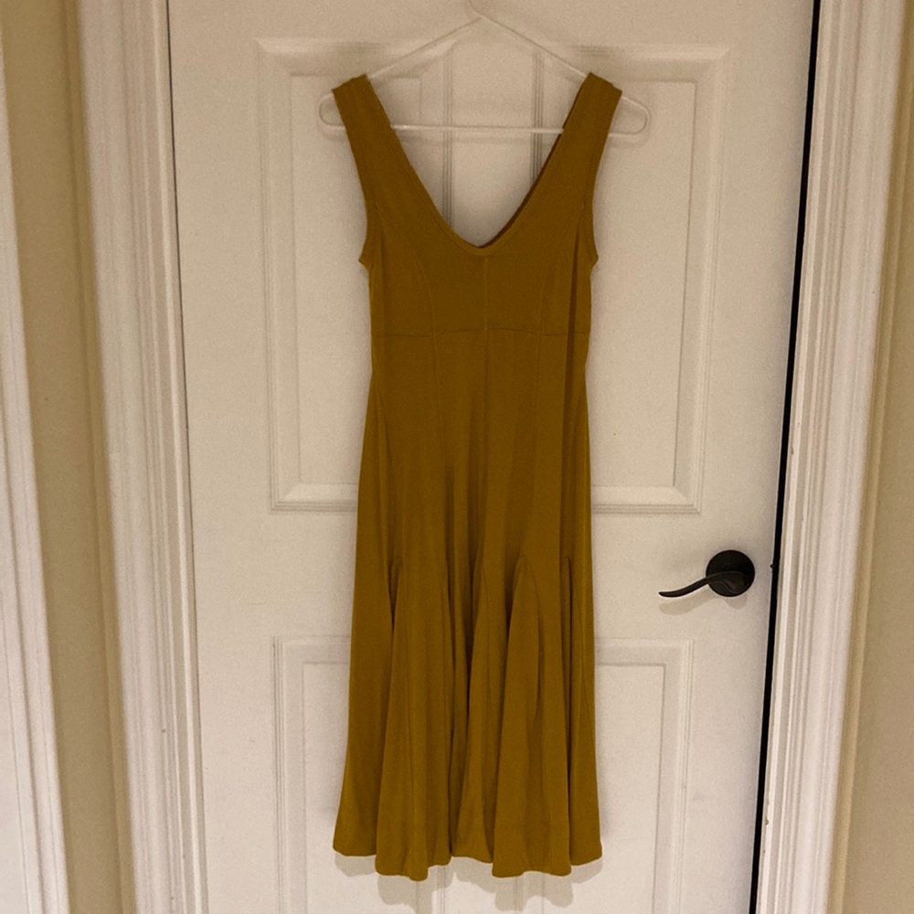 Anthropologie Maeve yellow midi dress